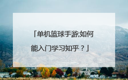 单机篮球手游;如何能入门学习知乎？