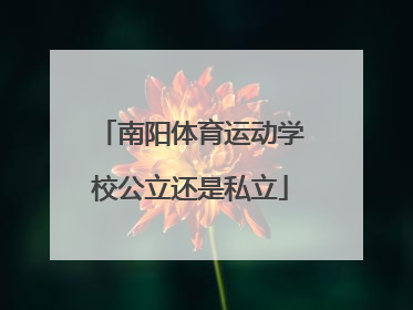 南阳体育运动学校公立还是私立