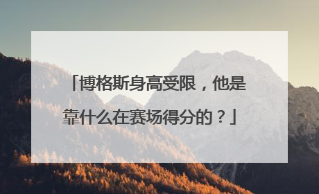 博格斯身高受限，他是靠什么在赛场得分的？