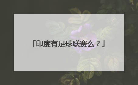 印度有足球联赛么？