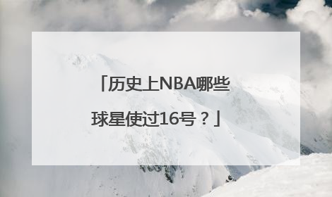 历史上NBA哪些球星使过16号？