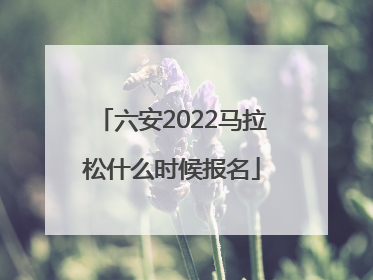 六安2022马拉松什么时候报名