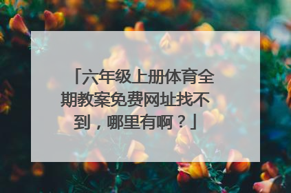 六年级上册体育全期教案免费网址找不到，哪里有啊？