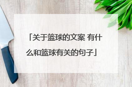 关于篮球的文案 有什么和篮球有关的句子