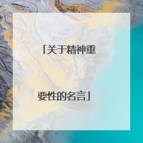 关于精神重要性的名言