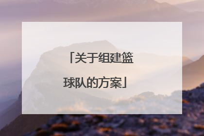 「关于组建篮球队的方案」工会组建篮球队方案