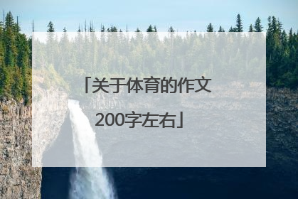 关于体育的作文200字左右