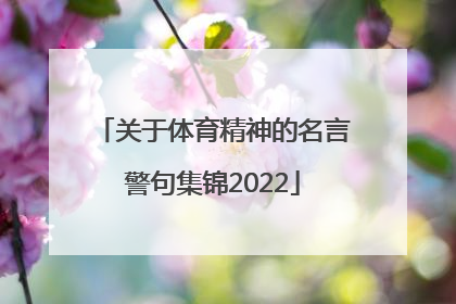 关于体育精神的名言警句集锦2022