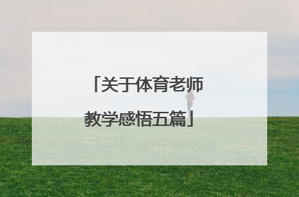 关于体育老师教学感悟五篇