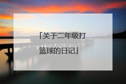 关于二年级打篮球的日记