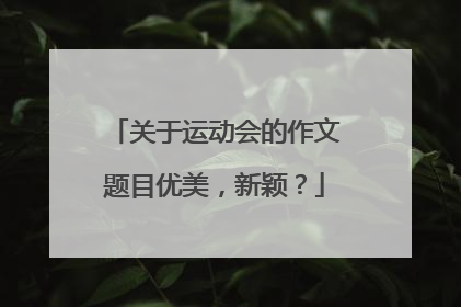 关于运动会的作文题目优美，新颖？