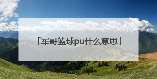 军哥篮球pu什么意思