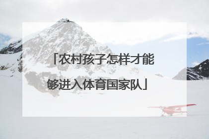 农村孩子怎样才能够进入体育国家队