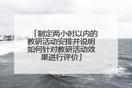 制定两小时以内的教研活动安排并说明如何针对教研活动效果进行评价