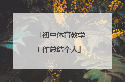 「初中体育教学工作总结个人」初中体育教学工作总结2020