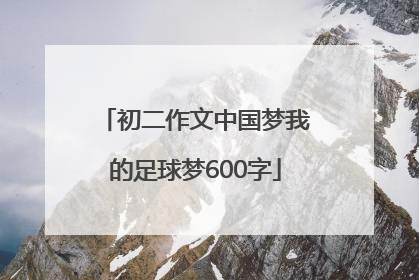 初二作文中国梦我的足球梦600字