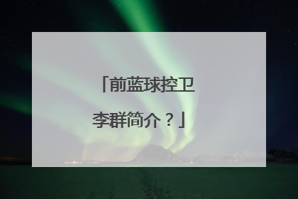 前蓝球控卫李群简介？