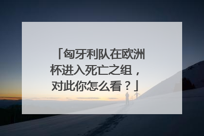 匈牙利队在欧洲杯进入死亡之组，对此你怎么看？