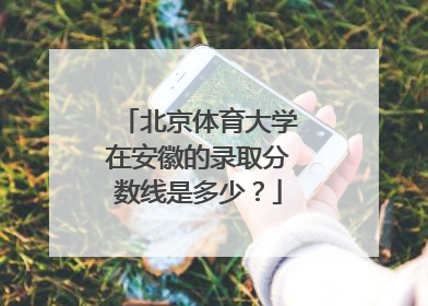 北京体育大学在安徽的录取分数线是多少？