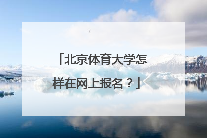 北京体育大学怎样在网上报名？