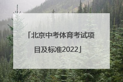 北京中考体育考试项目及标准2022