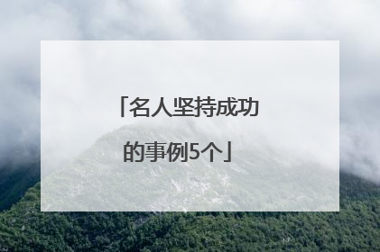 名人坚持成功的事例5个