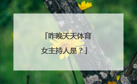 咋晚天天体育女主持人是？