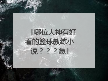 哪位大神有好看的篮球教练小说？？？急