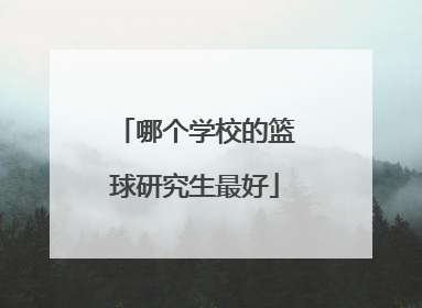 哪个学校的篮球研究生最好