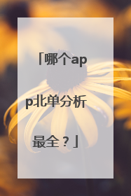 哪个app北单分析最全？