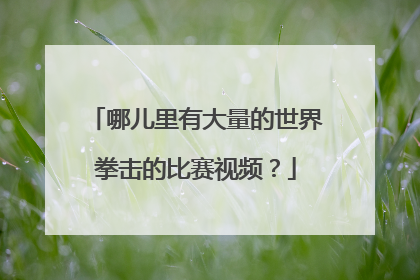 哪儿里有大量的世界拳击的比赛视频？