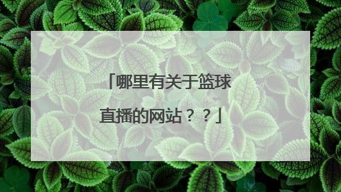 哪里有关于篮球直播的网站？？