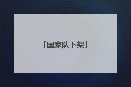 「国家队下架」国家队下架了吗