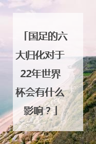 国足的六大归化对于22年世界杯会有什么影响？