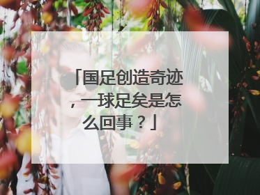 国足创造奇迹，一球足矣是怎么回事？