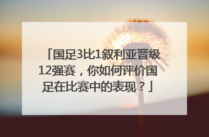 国足3比1叙利亚晋级12强赛，你如何评价国足在比赛中的表现？