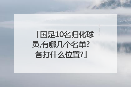 国足10名归化球员,有哪几个名单?各打什么位置?