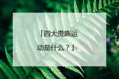 四大贵族运动是什么？