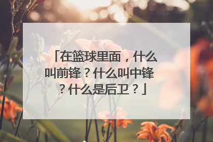 在篮球里面，什么叫前锋？什么叫中锋？什么是后卫？