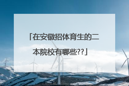 在安徽招体育生的二本院校有哪些??