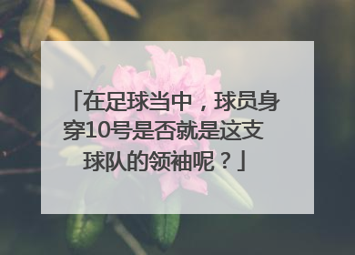 在足球当中，球员身穿10号是否就是这支球队的领袖呢？