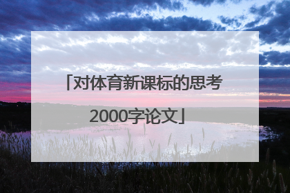 对体育新课标的思考 2000字论文