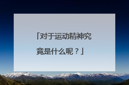 对于运动精神究竟是什么呢？