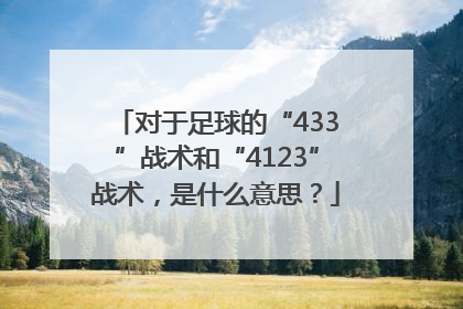 对于足球的“433”战术和“4123”战术，是什么意思？