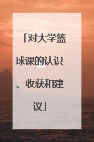 对大学篮球课的认识、收获和建议