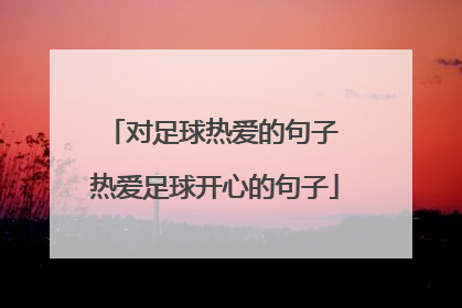 对足球热爱的句子 热爱足球开心的句子