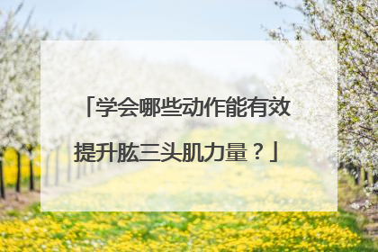 学会哪些动作能有效提升肱三头肌力量？