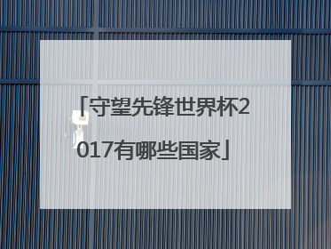 守望先锋世界杯2017有哪些国家