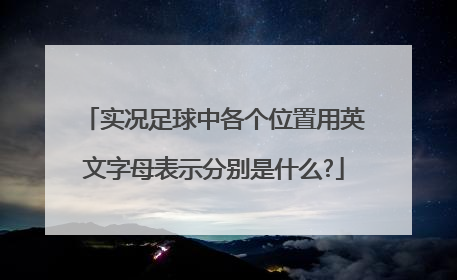 实况足球中各个位置用英文字母表示分别是什么?