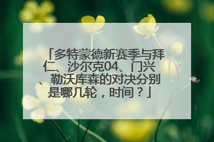 多特蒙德新赛季与拜仁、沙尔克04、门兴、勒沃库森的对决分别是哪几轮，时间？